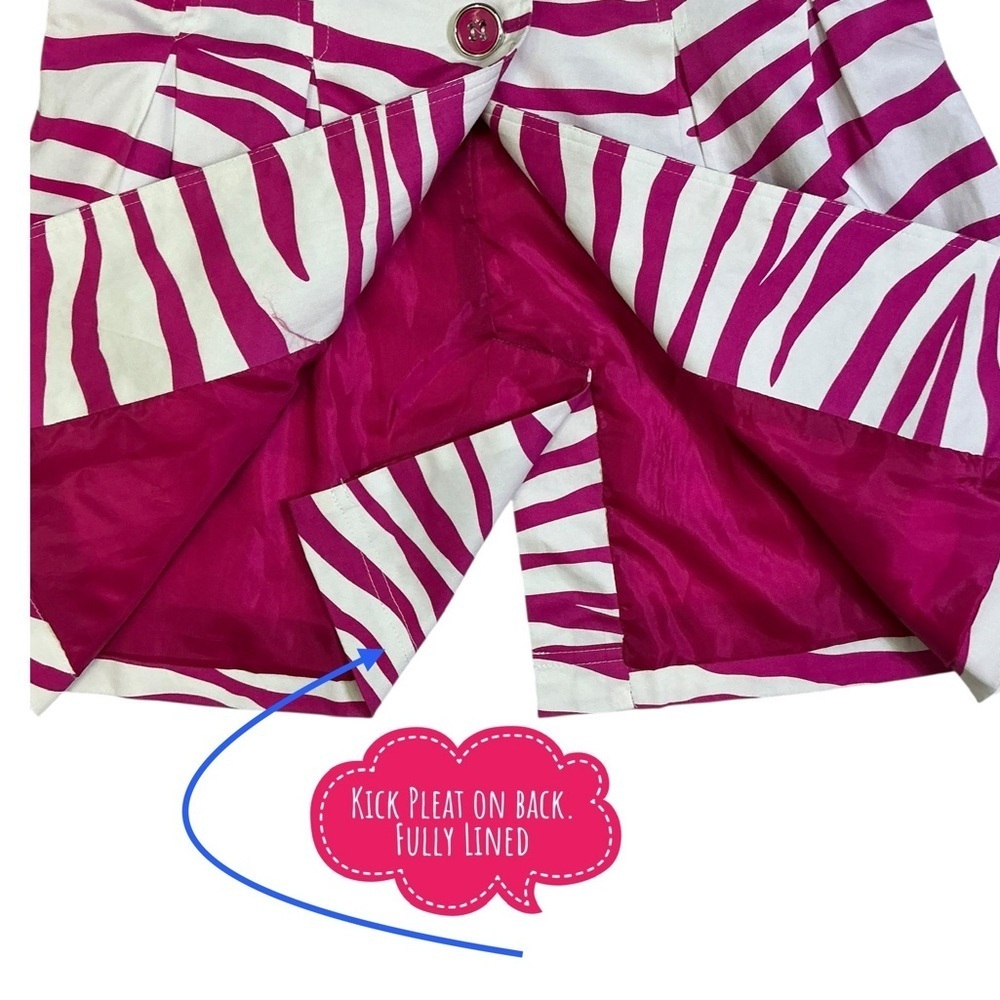 Soulmates Jacket Zebra Animal Print Coat Lined Button Up Barbie Pink White M JR - Picture 9 of 16